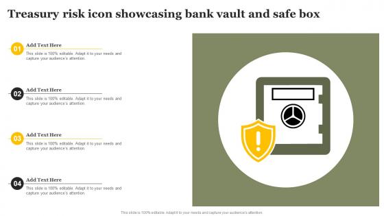 Treasury Risk Icon Showcasing Bank Vault And Safe Box