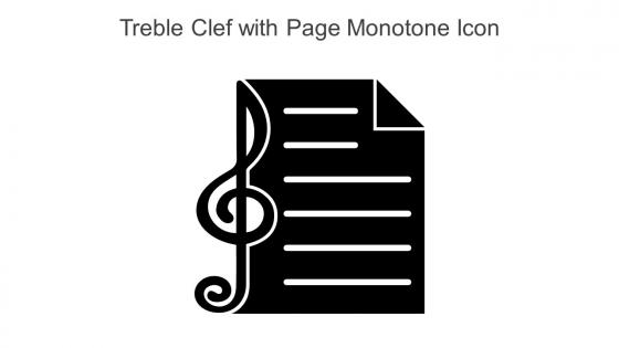 Treble Clef With Page Monotone Icon In Powerpoint Pptx Png And Editable Eps Format
