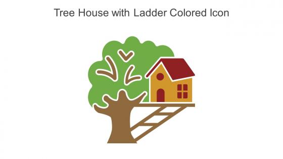 Tree House With Ladder Colored Iconc In Powerpoint Pptx Png And Editable Eps Format