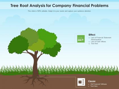 Tree root analysis for company financial problems