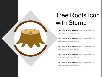 Tree roots icon with stump