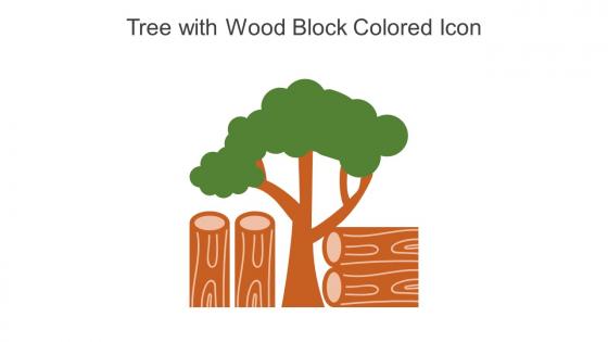 Tree With Wood Block Colored Icon In Powerpoint Pptx Png And Editable Eps Format