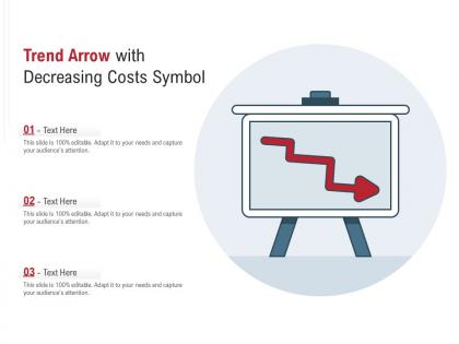 Trend arrow with decreasing costs symbol