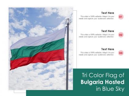 Tri color flag of bulgaria hosted in blue sky