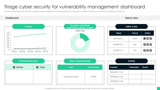 Triage Cyber Security For Vulnerability Management Dashboard