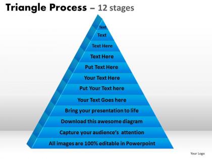 Triangle process 12 stages powerpoint slides and ppt templates 0412