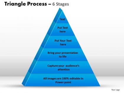 Triangle process 6 stages powerpoint slides and ppt templates 0412