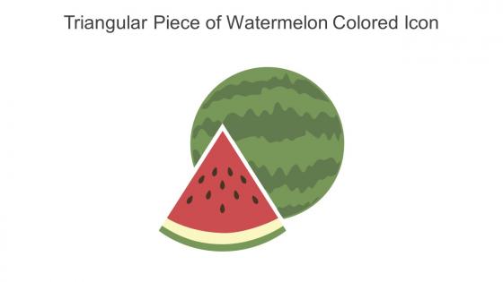 Triangular Piece Of Watermelon Colored Icon In Powerpoint Pptx Png And Editable Eps Format