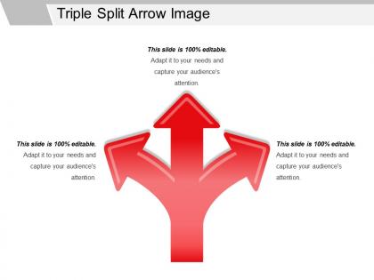 Triple split arrow image ppt summary