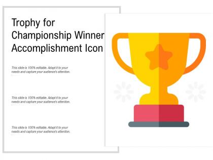 Trophy for championship winner accomplishment icon