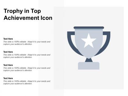 Trophy in top achievement icon