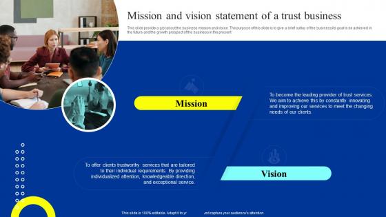Trust Business Plan Mission And Vision Statement Of A Trust Business BP SS