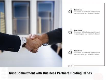 Trust commitment with business partners holding hands