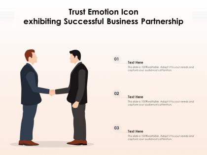 Trust emotion icon exhibiting successful business partnership