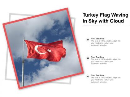 Turkey flag waving in sky with cloud