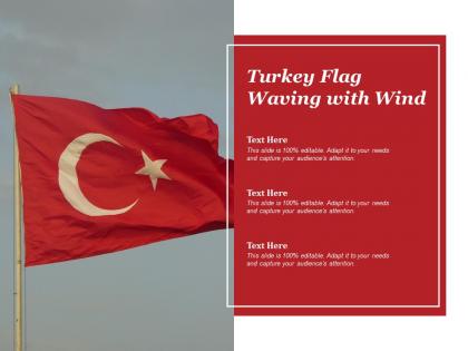 Turkey flag waving with wind