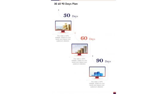 TV Advertising Proposal 30 60 90 Days Plan One Pager Sample Example Document