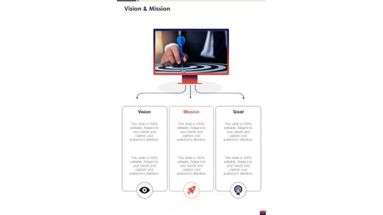 TV Advertising Proposal Vision And Mission One Pager Sample Example Document