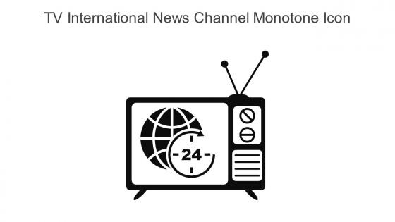 Tv International News Channel Monotone Icon In Powerpoint Pptx Png And Editable Eps Format