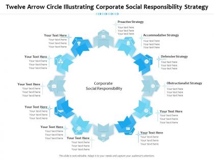 Twelve arrow circle illustrating corporate social responsibility strategy