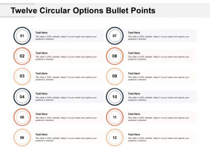 Twelve circular options bullet points