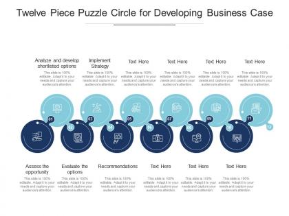 Twelve piece puzzle circle for developing business case
