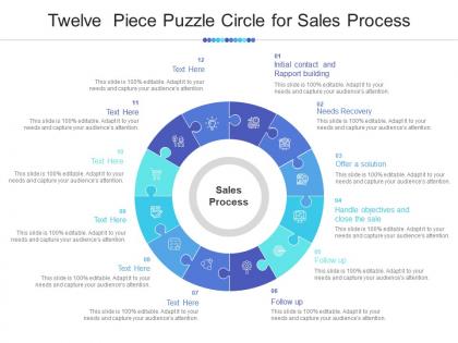 Twelve piece puzzle circle for sales process