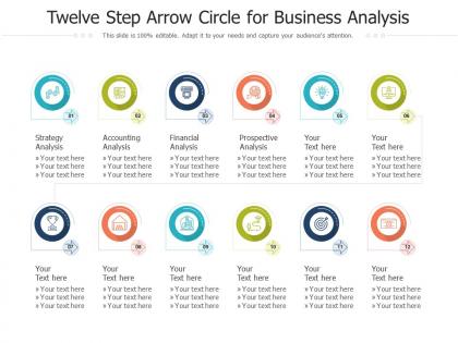 Twelve step arrow circle for business analysis