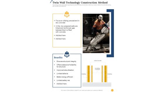 Twin Wall Technology Construction Method Construction Playbook One Pager Sample Example Document