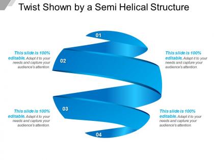 Twist shown by a semi helical structure