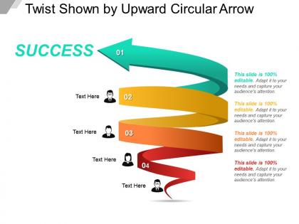 Twist shown by upward circular arrow