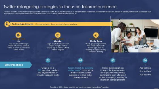 Twitter Retargeting Strategies To Focus On Tailored Audience Ppt Introduction