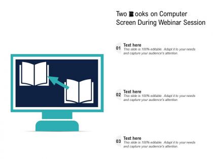 Two books on computer screen during webinar session