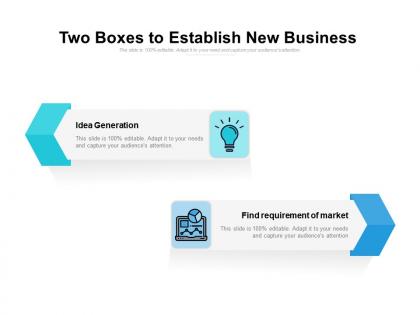 Two boxes to establish new business