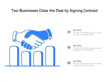 Two businesses close the deal by signing contract