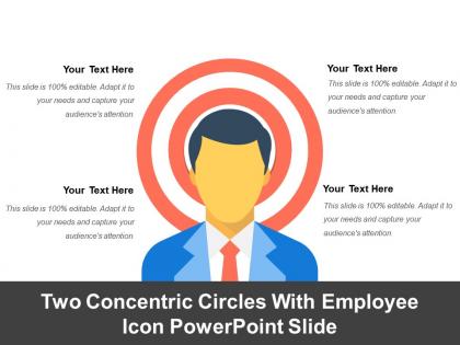 Two concentric circles with employee icon powerpoint slide