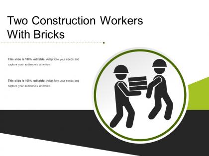Two construction workers with bricks