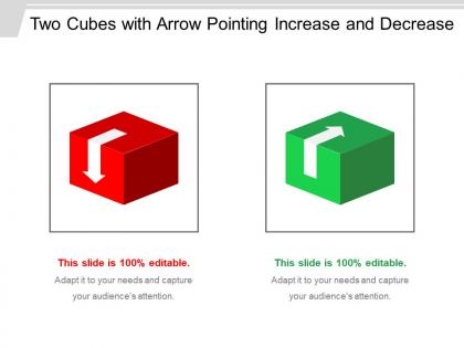 Two cubes with arrow pointing increase and decrease