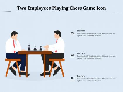 Two employees playing chess game icon