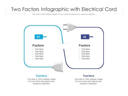 Two factors infographic with electrical cord