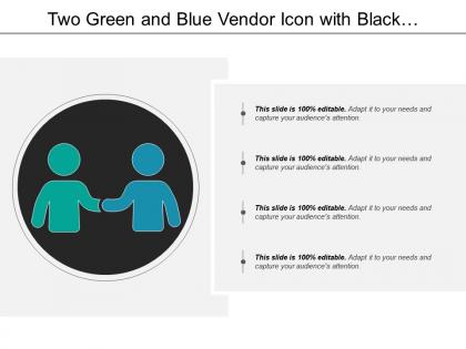 Two green and blue vendor icon with black background