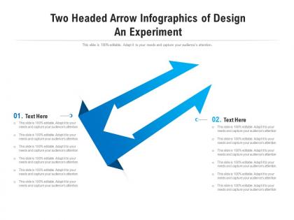 Two headed arrow of design an experiment infographic template