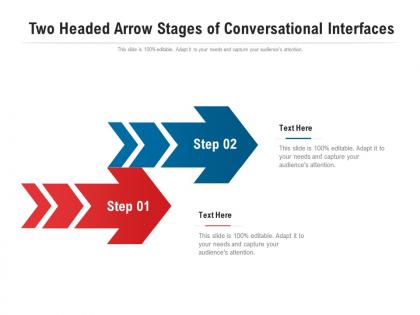 Two headed arrow stages of conversational interfaces infographic template
