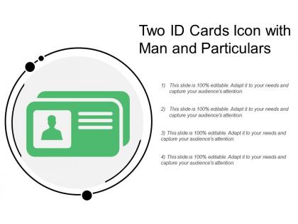 Two id cards icon with man and particulars