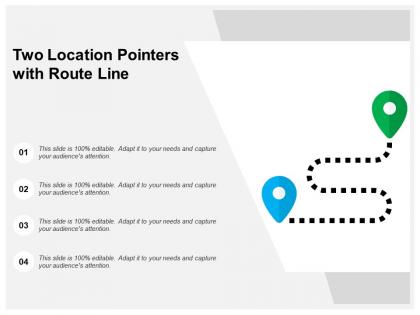 Two location pointers with route line