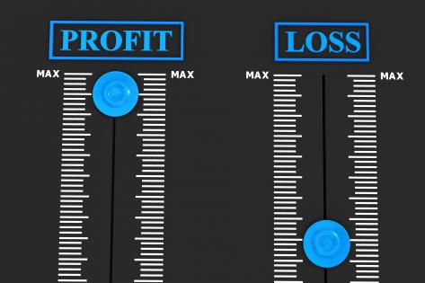 Two meter graphic for profit and loss calculation stock photo