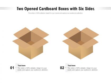 Two opened cardboard boxes with six sides