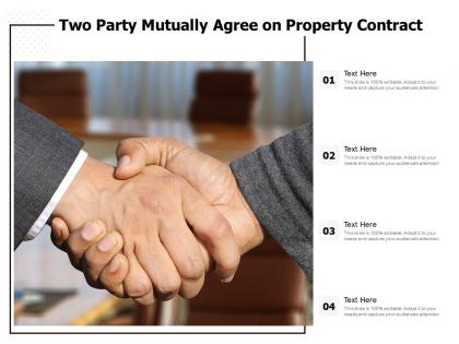 Two party mutually agree on property contract