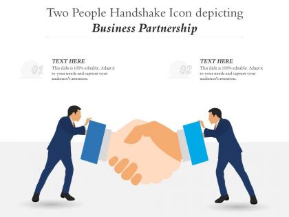 Two people handshake icon depicting business partnership
