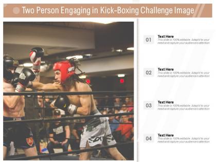 Two person engaging in kick boxing challenge image
